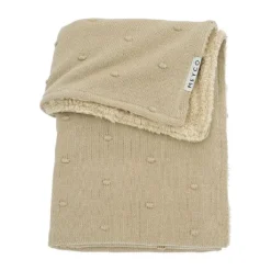 Meyco Ledikantdeken Mini Knots Sand Teddy 100x150cm