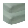 Meyco Ledikanthoeslaken Jersey Stone Green 60 x 120 cm (2-Pack)
