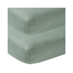 Meyco Ledikanthoeslaken Jersey Stone Green 60 x 120 cm (2-Pack)