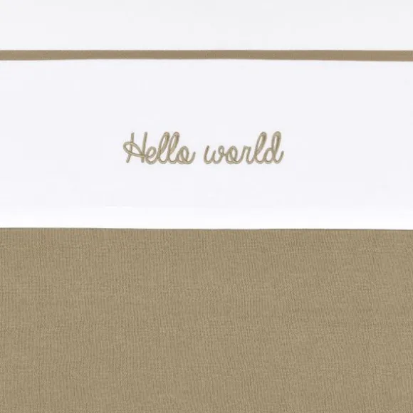 Meyco Ledikantlaken Hello World Sand 100x150cm