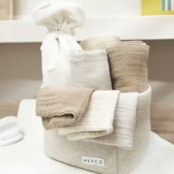 Meyco Monddoek Hydrofiel Pre-Washed Uni Offwhite/Soft Sand/Taupe 30 x 30 cm 3-Pack