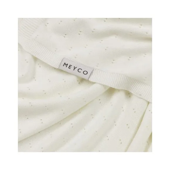 Meyco Wiegdeken Ajour Bamboe Offwhite 75 x 100 cm