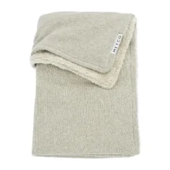 Meyco Wiegdeken Knit Basic Sand Melange Teddy 75x100cm