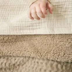 Meyco Wiegdeken Wafel Teddy Sand 75 x 100 cm