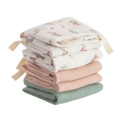 Mushie Monddoekje Muslin Cotton Pink Flowers 5-Pack