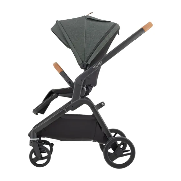 Mutsy Wandelwagen Flow Black Frame - Cognac Grip - Urban Green