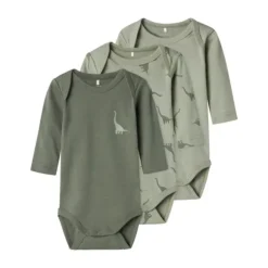 Name It Romper 3-Pack - Dolphin - Pure Cashmere - Maat 56