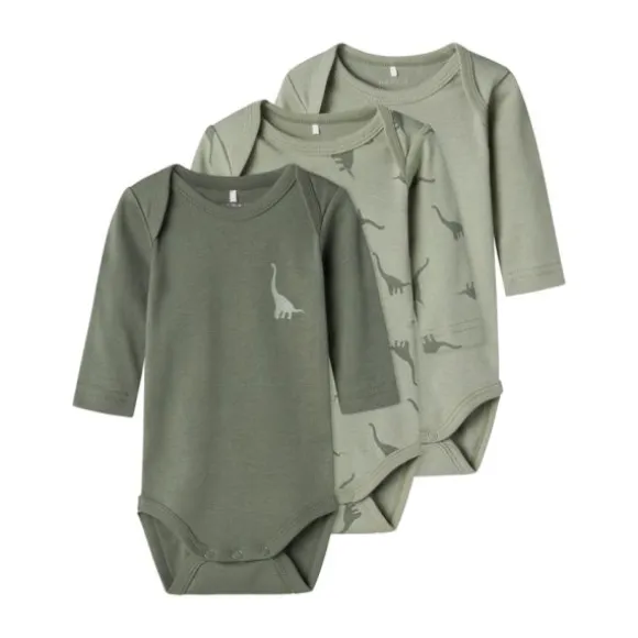 Name It Romper 3-Pack - Dolphin - Pure Cashmere - Maat 56