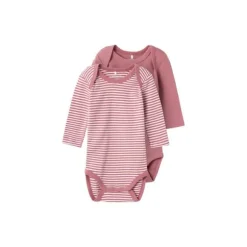 Name It Romper Stripe 2-Pack Mesa Rose 62