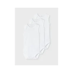 Name It Romper Zonder Mouw 3-Pack Bright White 56