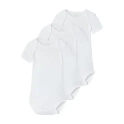 Name It Solid Romper - 3-Pack - Mt. 56 - Bright White