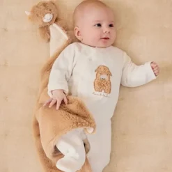 Noukie's F&O Pyjama Met Borduursel - 00 Mnd - Velours - Wit