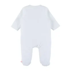 Noukie's F&O Pyjama Met Borduursel - 00 Mnd - Velours - Wit