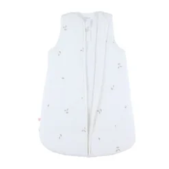Noukie's F&O Slaapzak Met Borduursel - Maat 50 cm - Gewatteerde Mousseline - Wit