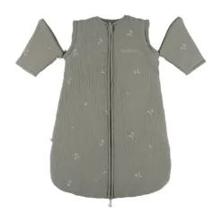 Noukie's F&O Slaapzak Met Borduursel - Maat 70 cm - Gewatteerde Mousseline - Kaki