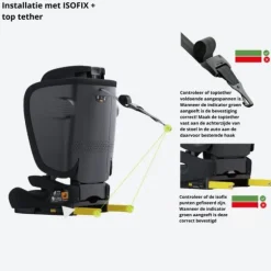 Puck autostoel JIM-black opvouwbaar Groep 1/2/3 (76-150 cm)