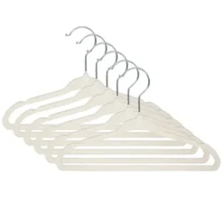 Puck Kledinghanger Velours Ecru (6 stuks)