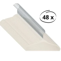 Puck Kledinghanger Velours Ecru (48 stuks)