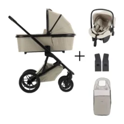 Qute Q-Rider Plus Kinderwagen - Denim Blue | Kidsriver Curve Autostoel - Black