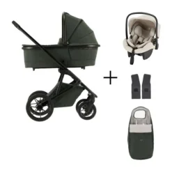 Qute Q-Rider Plus Kinderwagen - Denim Blue | Kidsriver Curve Autostoel - Black