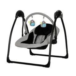 Qute Schommelstoel Q-Swing Softgrey Uil / Zwart Frame