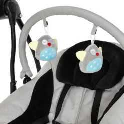 Qute Schommelstoel Q-Swing Softgrey Uil / Zwart Frame