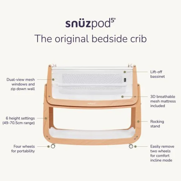 Snuz Co-Sleeper SnüzPod⁵ - Mocha