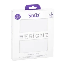 Snuz Crib Fitted Sheets White 2-Pack
