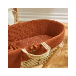 Snuz Hoeslaken Moses Mandje Organic Terracotta Rice