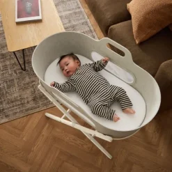 Snuz SnüzBaskit Moses Basket + Stand Set - Light Grey/Natural