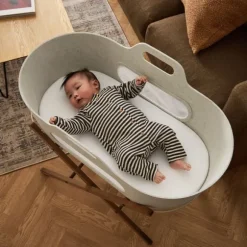 Snuz SnüzBaskit Moses Basket + Stand Set - Light Grey/Natural