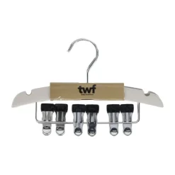 TWF Kledinghanger Hout Met Clips Wit (3 stuks)
