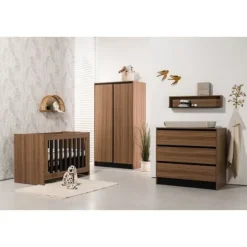 TWF Ledikant 60 x 120 - Commode 3 Laden Denia - Hanglegkast 2 Deuren Denia