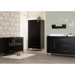 TWF Ledikant 60 x 120 - Commode 3 Laden - Hanglegkast 2 Deuren 1 Lade Modena Metaal