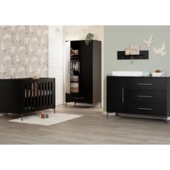TWF Ledikant 60 x 120 - Commode 3 Laden - Hanglegkast 2 Deuren 1 Lade Modena Metaal