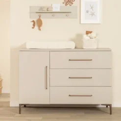 TWF Ledikant 60 x 120 - Commode 3 Laden - Hanglegkast 2 Deuren 1 Lade Salerno Metaal
