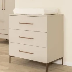 TWF Ledikant 60 x 120 - Commode 3 Laden - Hanglegkast 2 Deuren 1 Lade Salerno Metaal