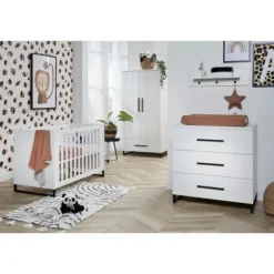 TWF Ledikant 60 x 120 - Commode 3 Laden - Hanglegkast 2 Deuren/1 Lade Torino