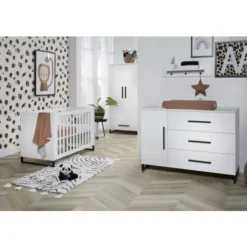 TWF Ledikant 60 x 120 - Commode 3 Laden - Hanglegkast 2 Deuren/1 Lade Torino