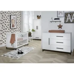TWF Ledikant 60 x 120 - Commode 3 Laden - Hanglegkast 2 Deuren/1 Lade Torino