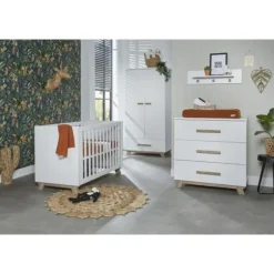 TWF Ledikant 60 x 120 - Commode 3 Laden - Hanglegkast 2 Deuren/1 Lade Torino