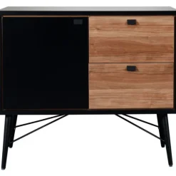 TWF Ledikant 60x120 - Commode - Hanglegkast 2-deurs Retro Black