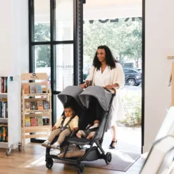 Uppababy MINU Duo Buggy - Greyson Carbon Frame Met Bruin Leer