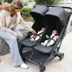 Uppababy MINU Duo Buggy - Greyson Carbon Frame Met Bruin Leer