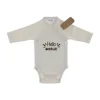 VIB Hello World! Romper - 0-3 Mnd - Beige