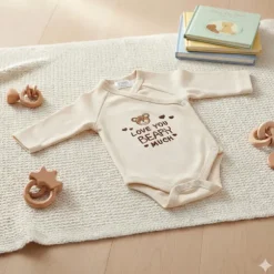 VIB Love You BEARY Much Overslag Romper - 0-3 Mnd - Beige