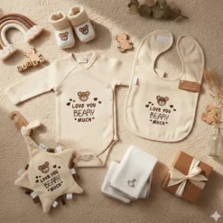 VIB Love You BEARY Much Overslag Romper - 0-3 Mnd - Beige