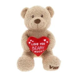 VIB Pluche Teddy Beer Met Hart Zittend - 35 cm - Beige