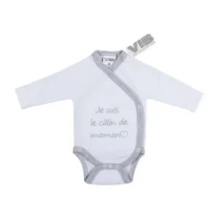 VIB Romper - Je suis le câlin de maman - Wit/Grijs