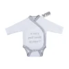VIB Romper - Je suis le petit bandit de papa - Wit/Grijs